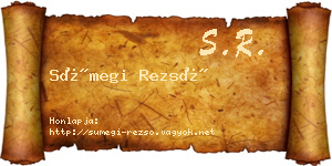 Sümegi Rezső névjegykártya
